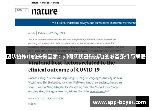 团队协作中的关键因素：如何实现进球成功的必备条件与策略