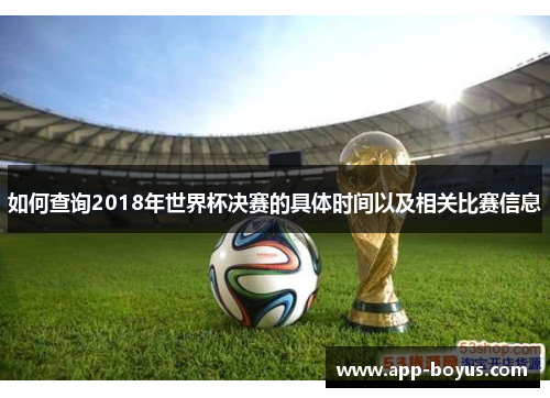 如何查询2018年世界杯决赛的具体时间以及相关比赛信息
